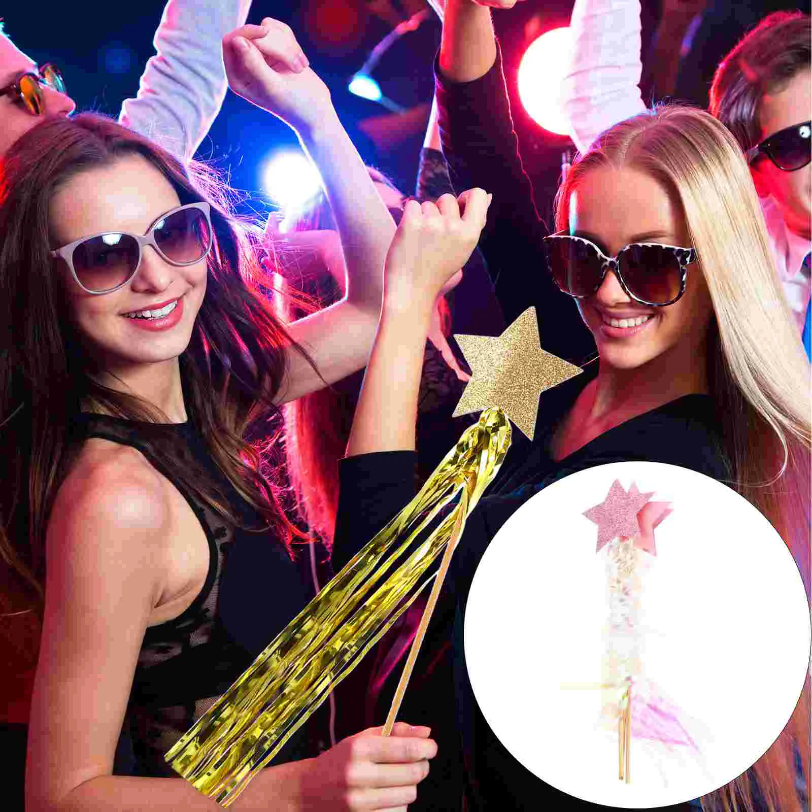 

Wand Star Xmas Party Bag Goodie Holiday Favors Dress Fancy Handheld Wedding Costume Play Tassel Printed Cosplay Halloween