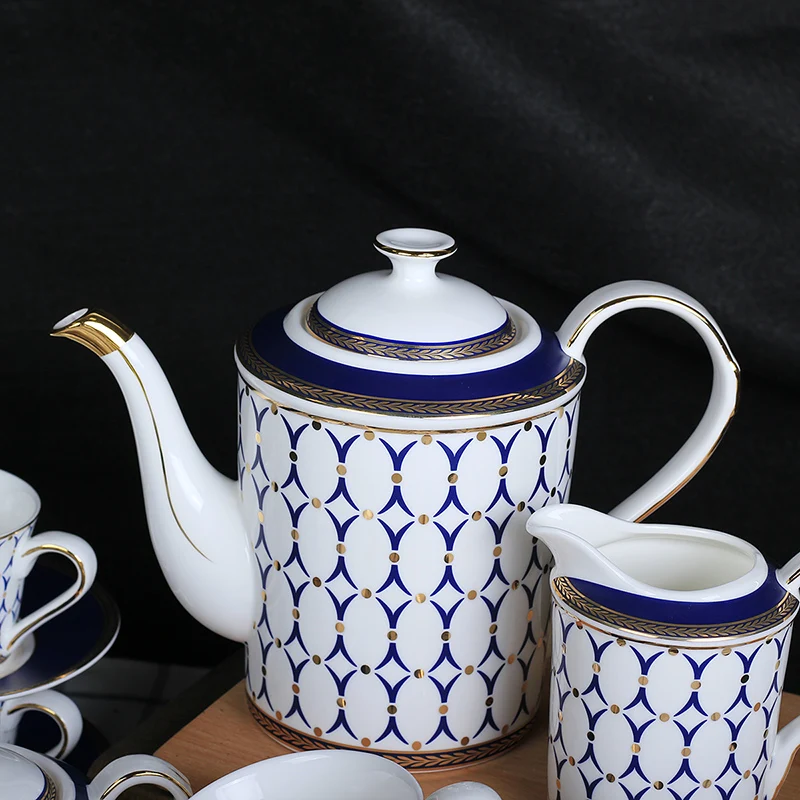 Недорогие европейские Роскошные Керамические Кофейные Наборы 11 шт. чайные чашки