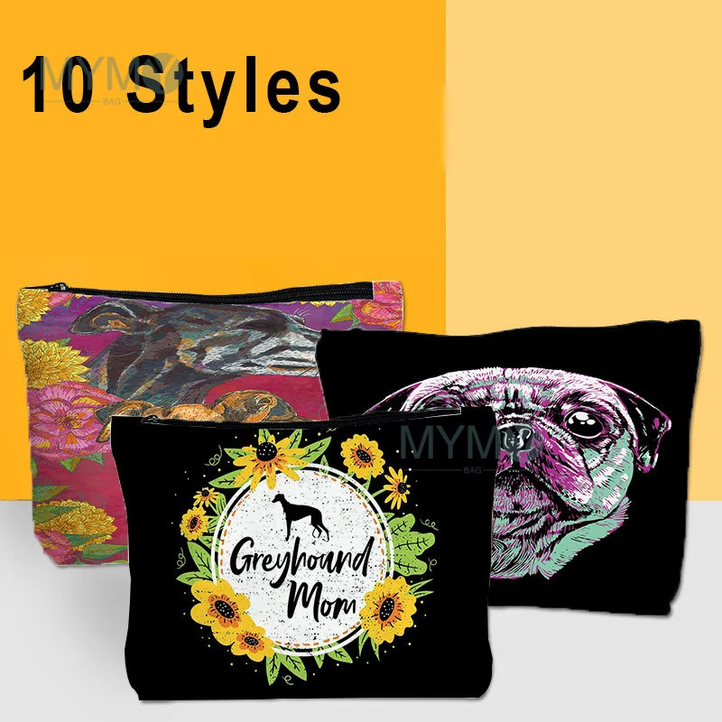 

Dog Cosmetic Bags Sunflower Print Beach Travel Portable Makeup Bag School Pencil Cases Female Toiletries Organizer Toiletry Bag