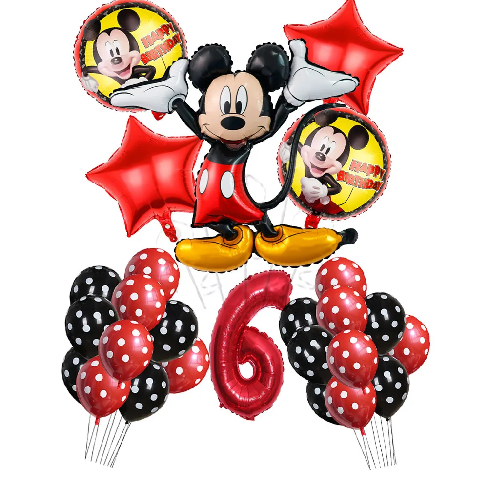 Набор украшений на день рождения с Микки Маусом воздушные шары посуда чашки