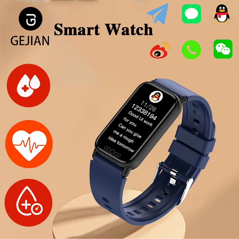 GEJIAN Men Smart Watch Non invasive Blood Glucose Oxygen Heart Rate Monitoring Outdoor Sports Trajectory Women SmartWatch