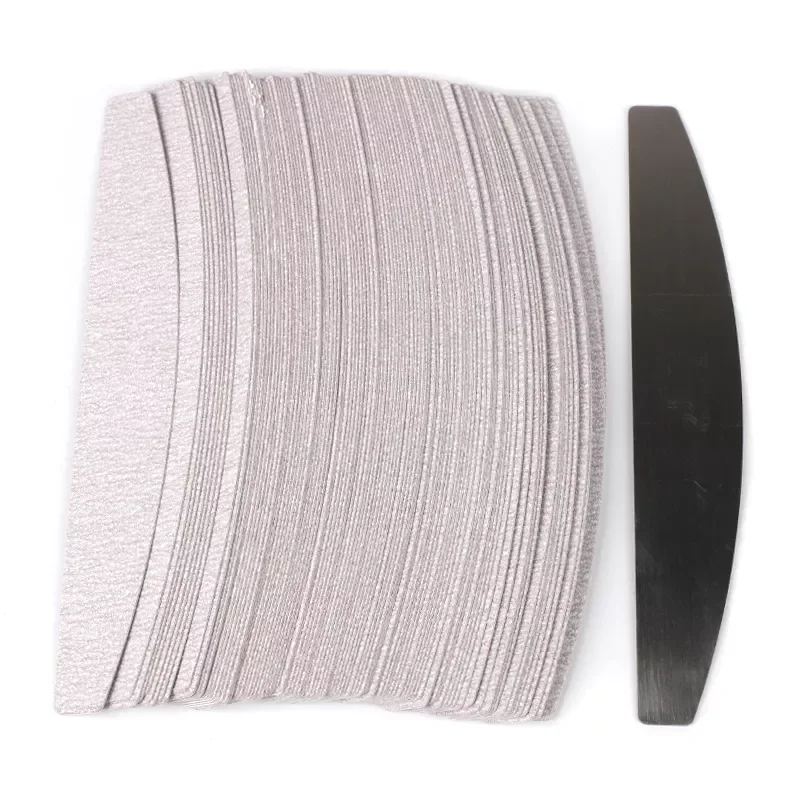 

50Pcs/100Pcs Grey Removalble Pads With Metal Handle Replacement Sandpaper Nail File 100/180 For Manicure Calluses Remover Buffer