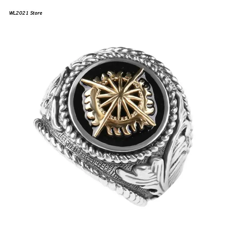 

Width Radiance Chunky Ring Punk Vintage Gothic Stackable Ring Jewelry for Men
