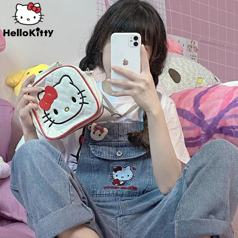 

Sanrio Hello Kitty Mini Cute Waterproof Pu Sweet Handbag Y2k JK Uniform Bag Student Kawaii Chic Girly Shoulder Bag For Women