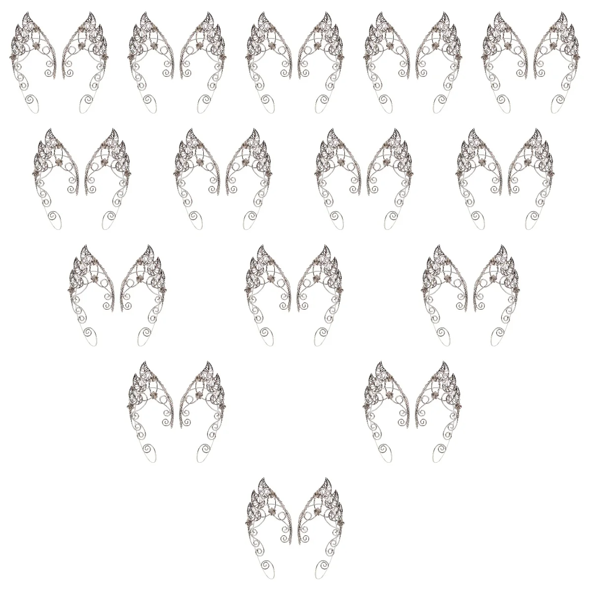 

15 Pairs Punk Earrings For Women Non Ear Cuffs Clip on Earrings Ear Accessories