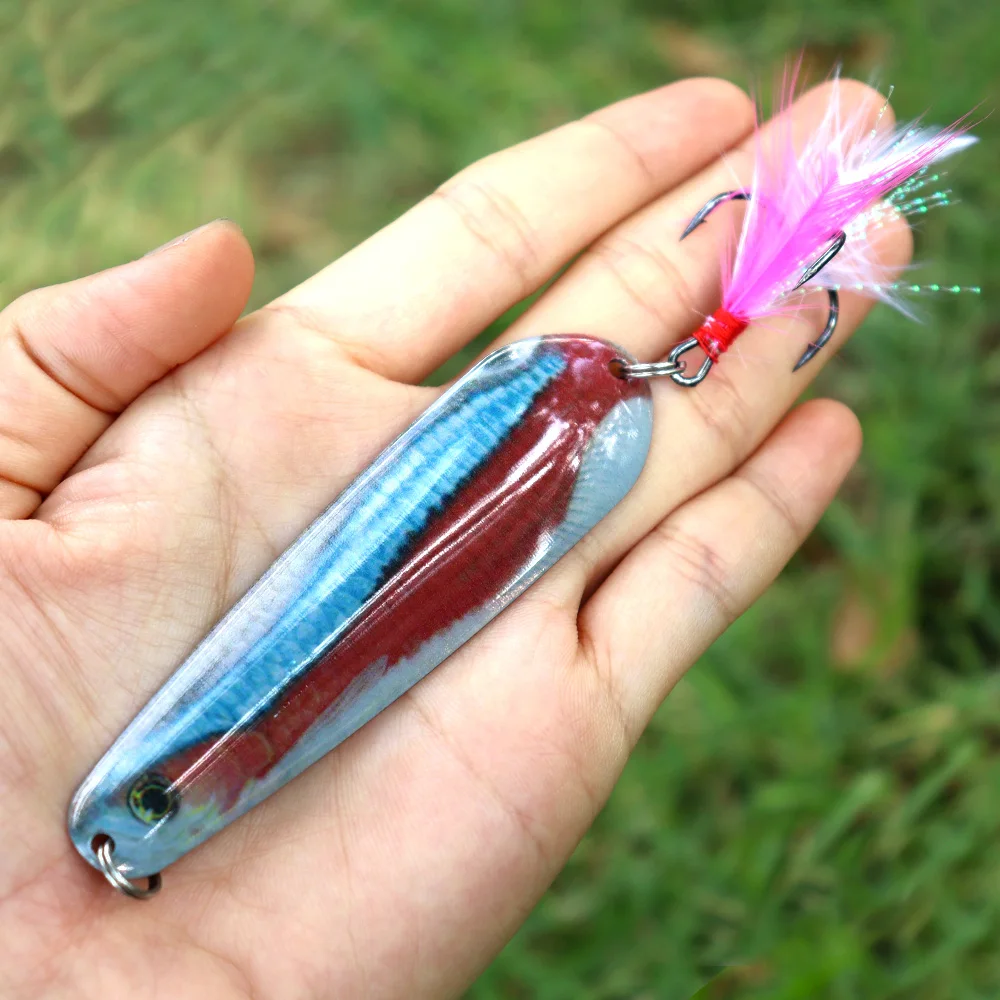 

8.5cm 11g Saltwater Trolling Flasher Fishing Lures Metal Jig Spinner Nauvo Spoons Hard Bait For Bass Salmon Devil Tuna Lure