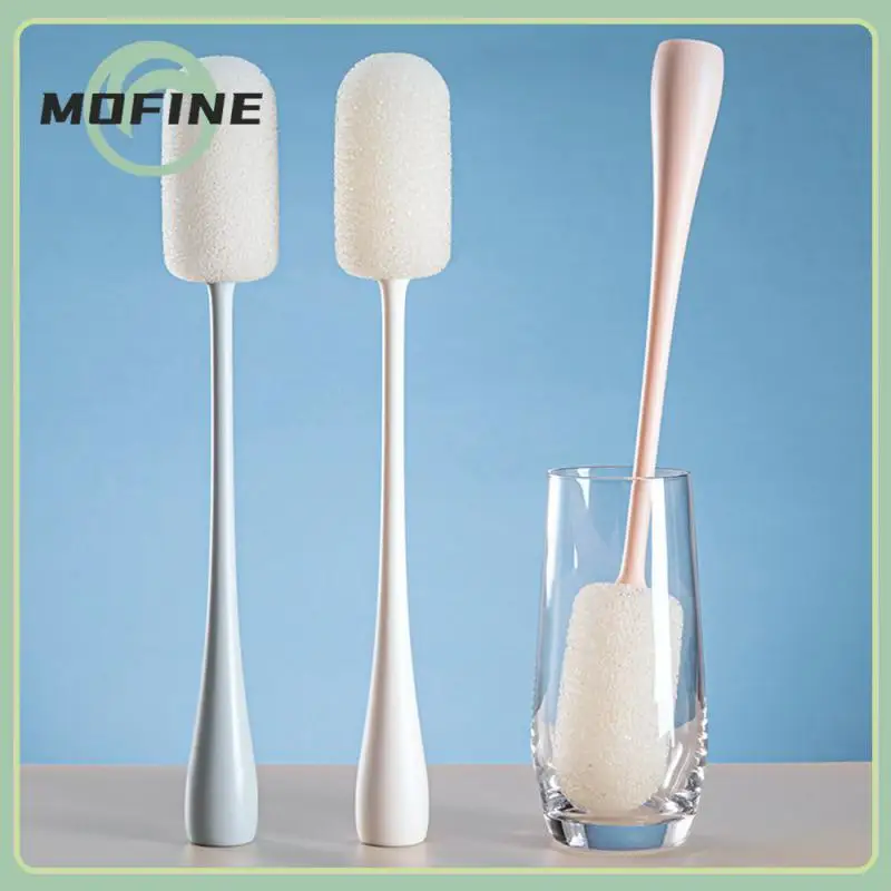 

Using A Long Handle Bottle Brush Sponge Cleaning Brush New Three-in-one Multi-function Cup Brush Sponge Brush Removable