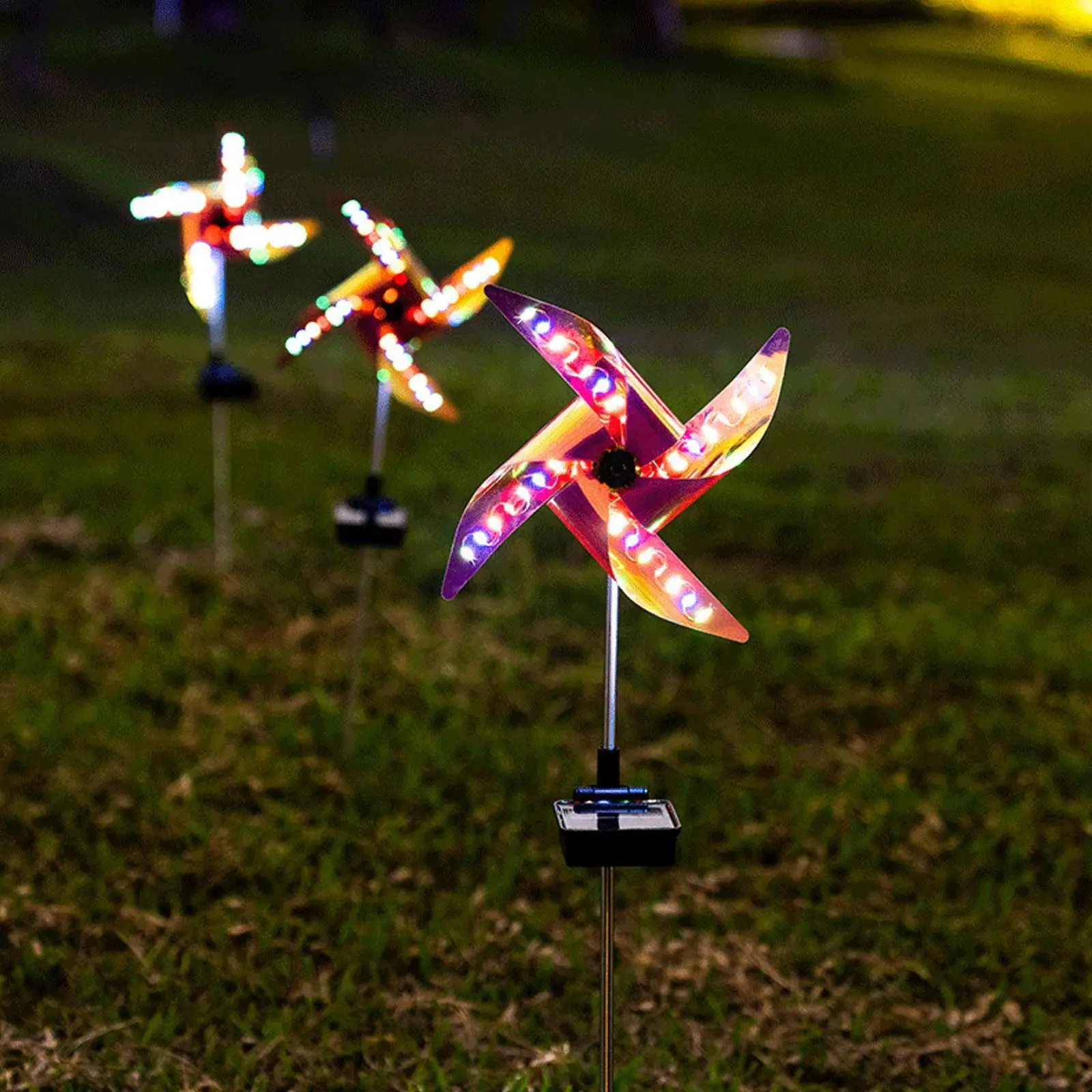 

LED Solar Windmill Colorful Garden Park Landscape Lawn Light Waterproof Rotating Decorative Night Spinner Outdoor Wind Lamp U2L7