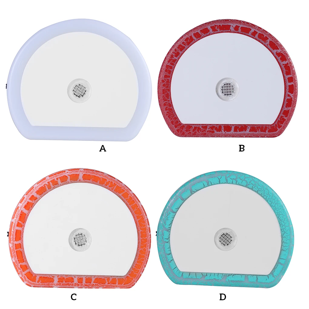 

LED Night Light Home Living Room Hallway Light Sensor Lamp with Dual USB Charger US Plug Red Crack