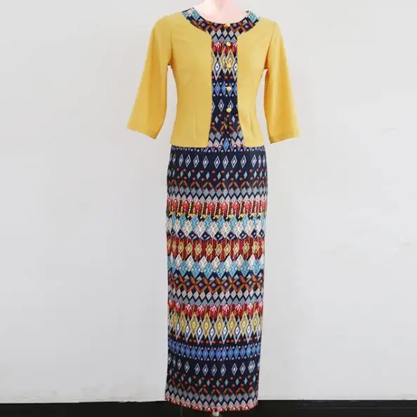 

Southeast Asia Malaysia Nyonya Work cloth Longji Hotel Club Front Desk Uniform Women Spring Suit