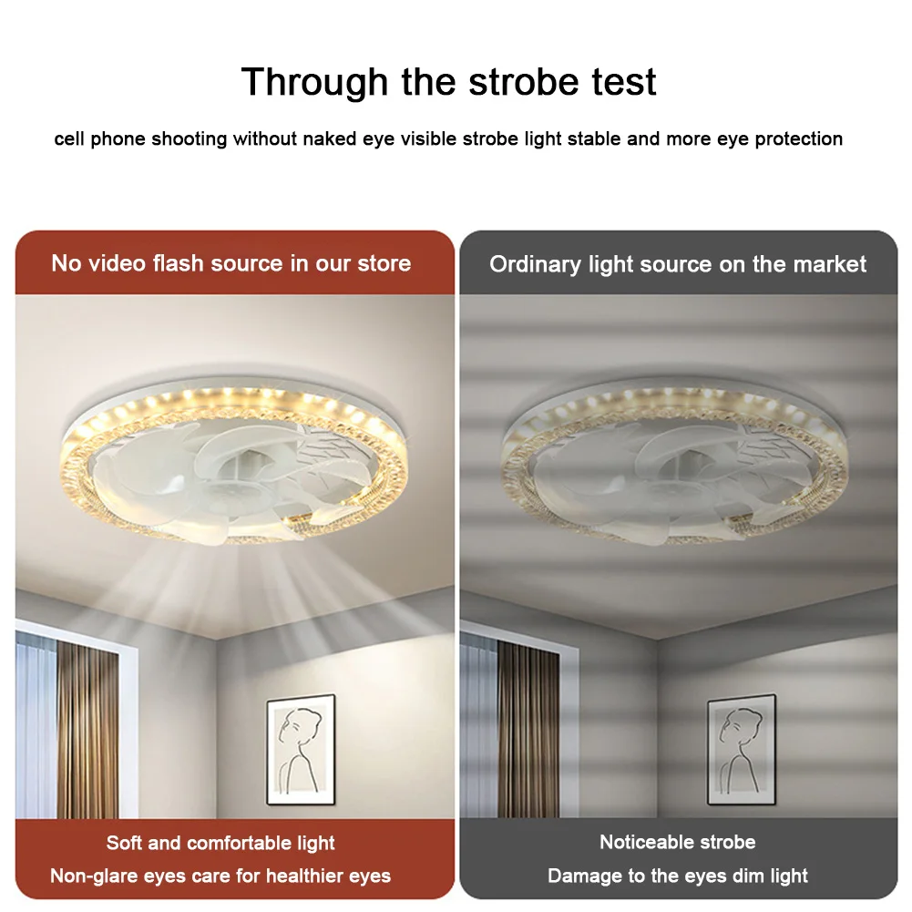 Потолочный вентилятор E27 в современном стиле с дистанционным управлением.