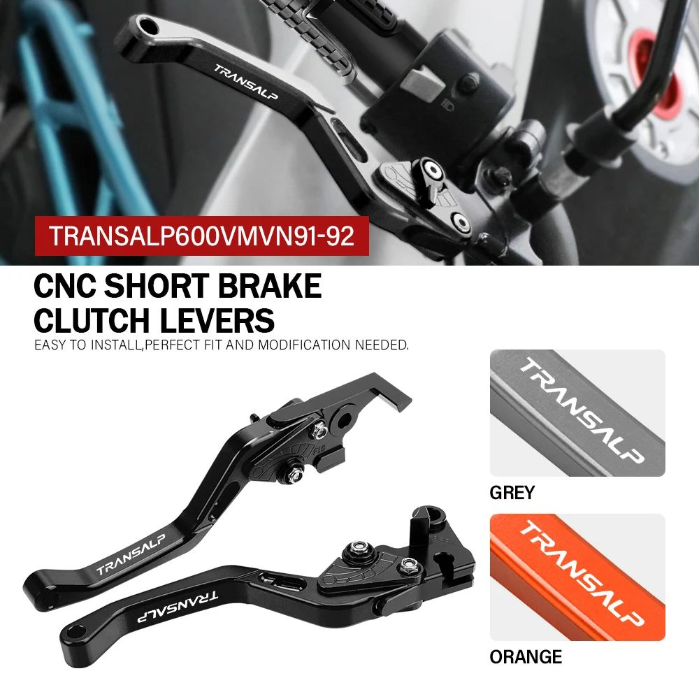 

For HONDA TRANSALP XLV 600 VMVN XL600V 1991 1992 Motorcycle Accessories CNC Short Brake Clutch Levers LOGO