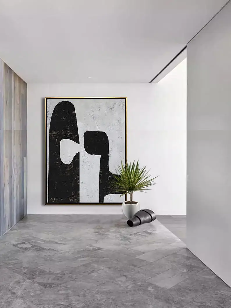 

Oversized Abstract Painting Original Art Large Painting on Canvas Vertical Modern Art Black white brown Ethan Hill Art No.H197V