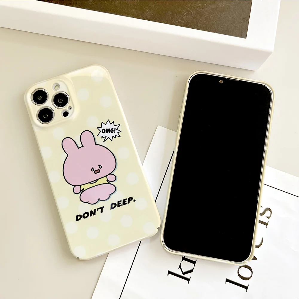 Милый чехол для телефона с рисунком A-Asamimichan iPhone 16 15 14 13 12 11 Plus Pro Max Mini глянцевый