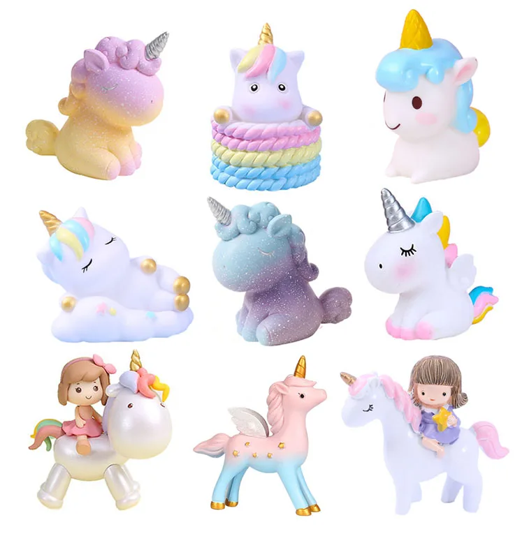 

Unicorn Cake Decoration Rainbow Trojan Horse Rocking Horse Girl Boy Baby Birthday Cupcake Topper Happy Birthday Party Decor Kids
