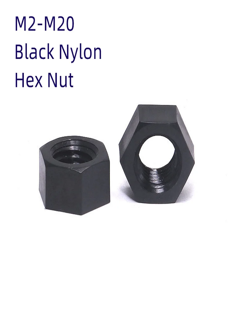 

2-50 Pcs M2-M20 Black Nylon Hex Nuts Hex Plastic Insulating Nuts