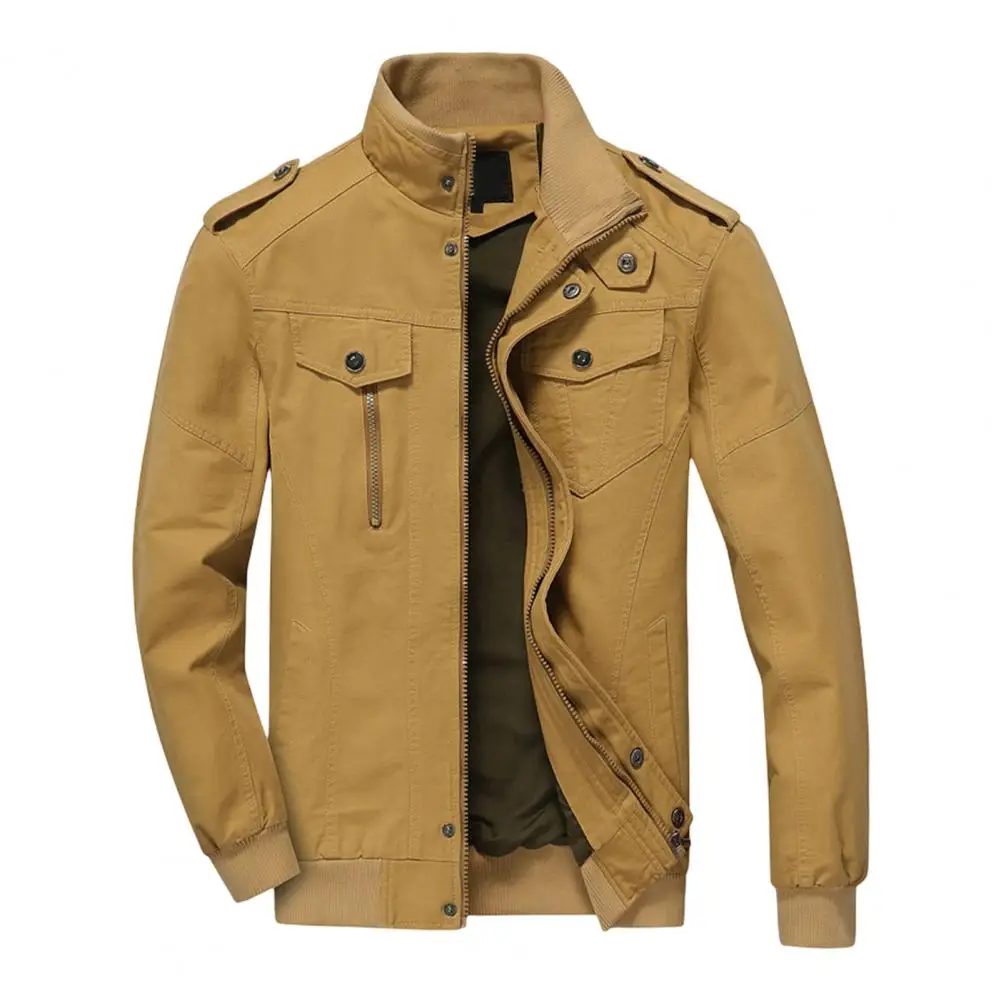 

Fine Stitching Super Soft Zipper Pockets Cargo Jacket Coat for Daily Wear