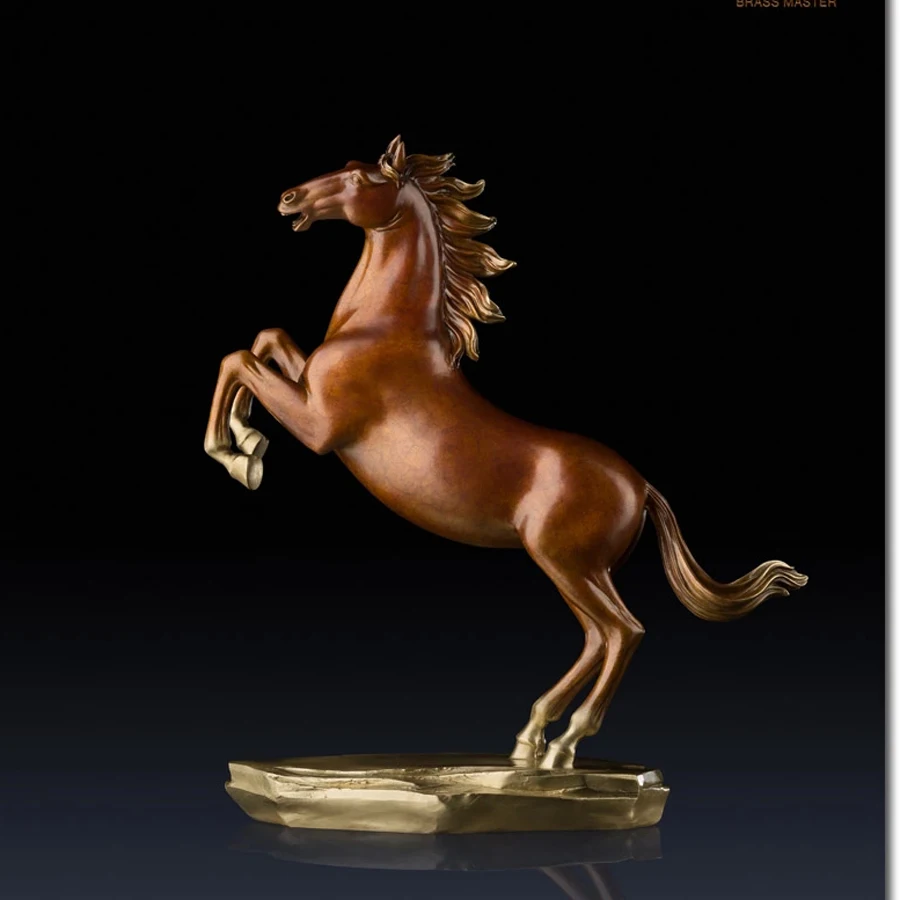 Домашний магазин COMPANY LIVING ROOM TOP Decor 35 СМ БОЛЬШОЙ успех GOOD LUCK Fortune HORSE ART COLOR BRASS статуя