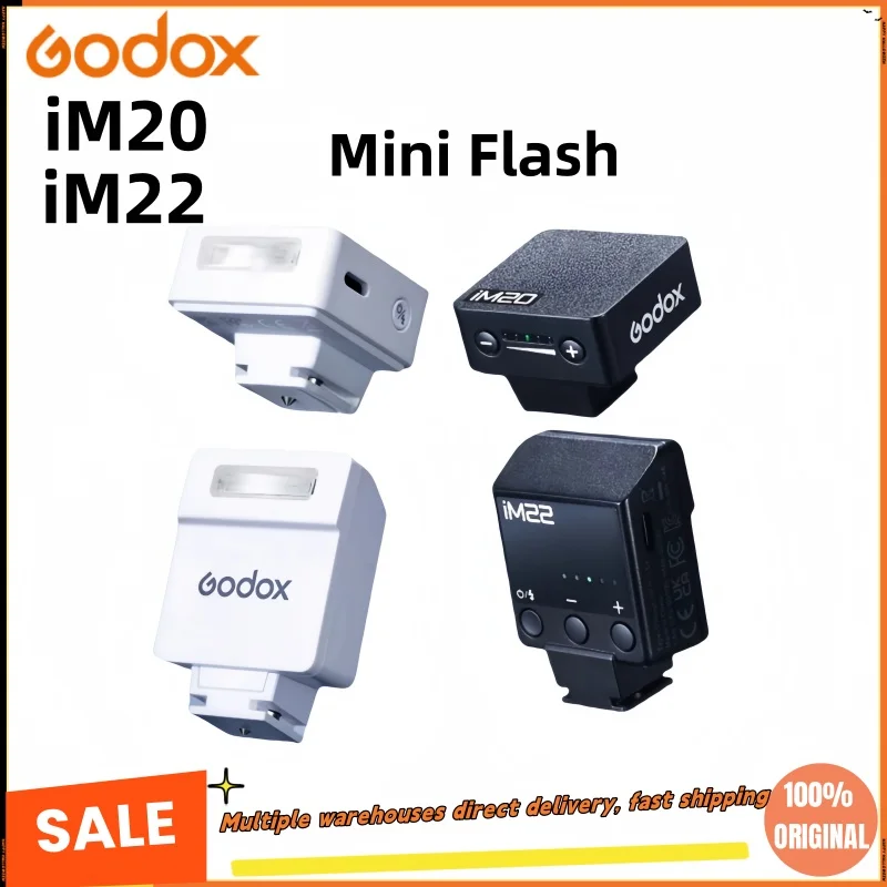 Фото Мини-вспышка Godox iM20 iM22 для беззеркальных зеркальных камер, совместимая с Canon Nikon Sony Fuji Ricoh Speedlight №1