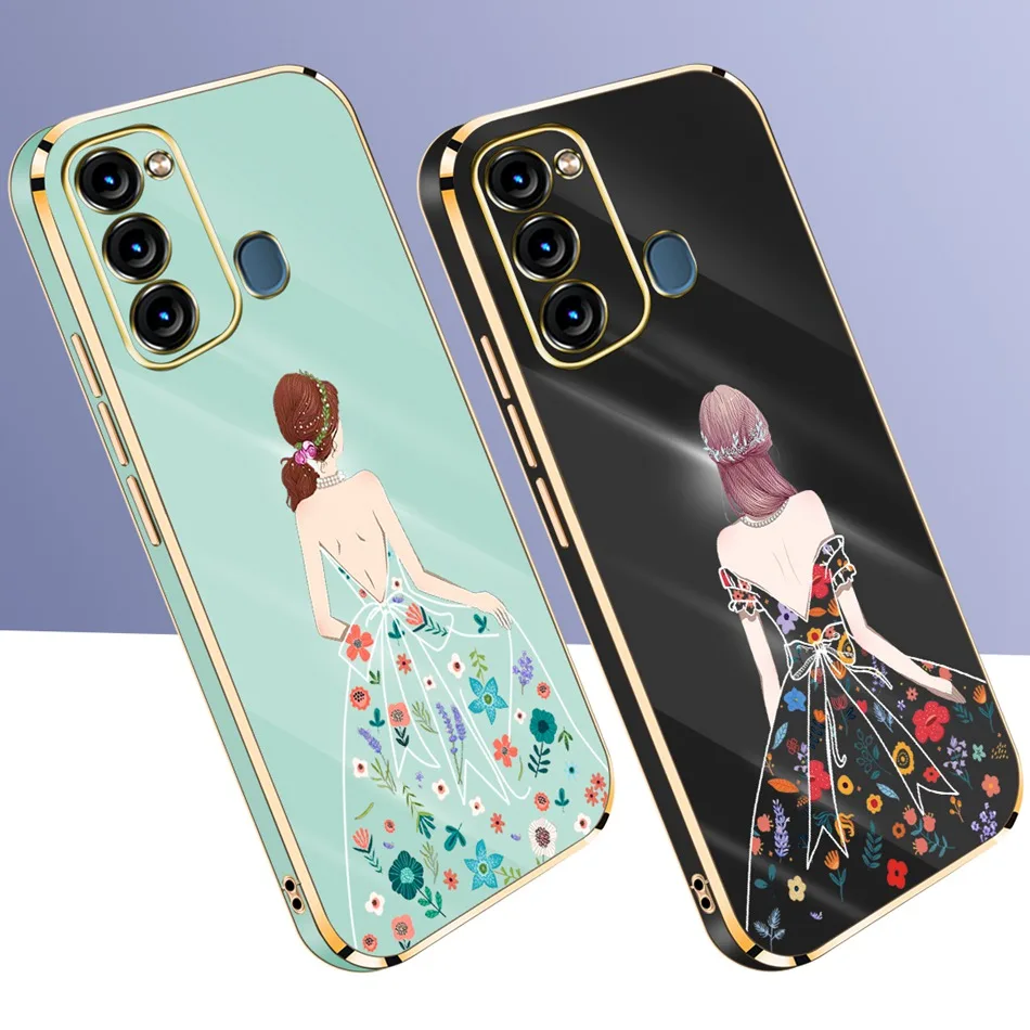 Чехол для Itel Vision 3 чехол S17 элегантный мягкий силиконовый с цветочным рисунком