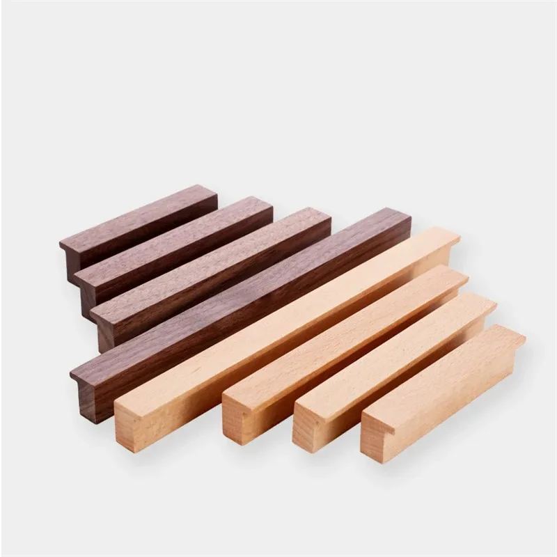 Дверные ручки шкафа из цельного дерева дверные ящика деревянные для мебельной