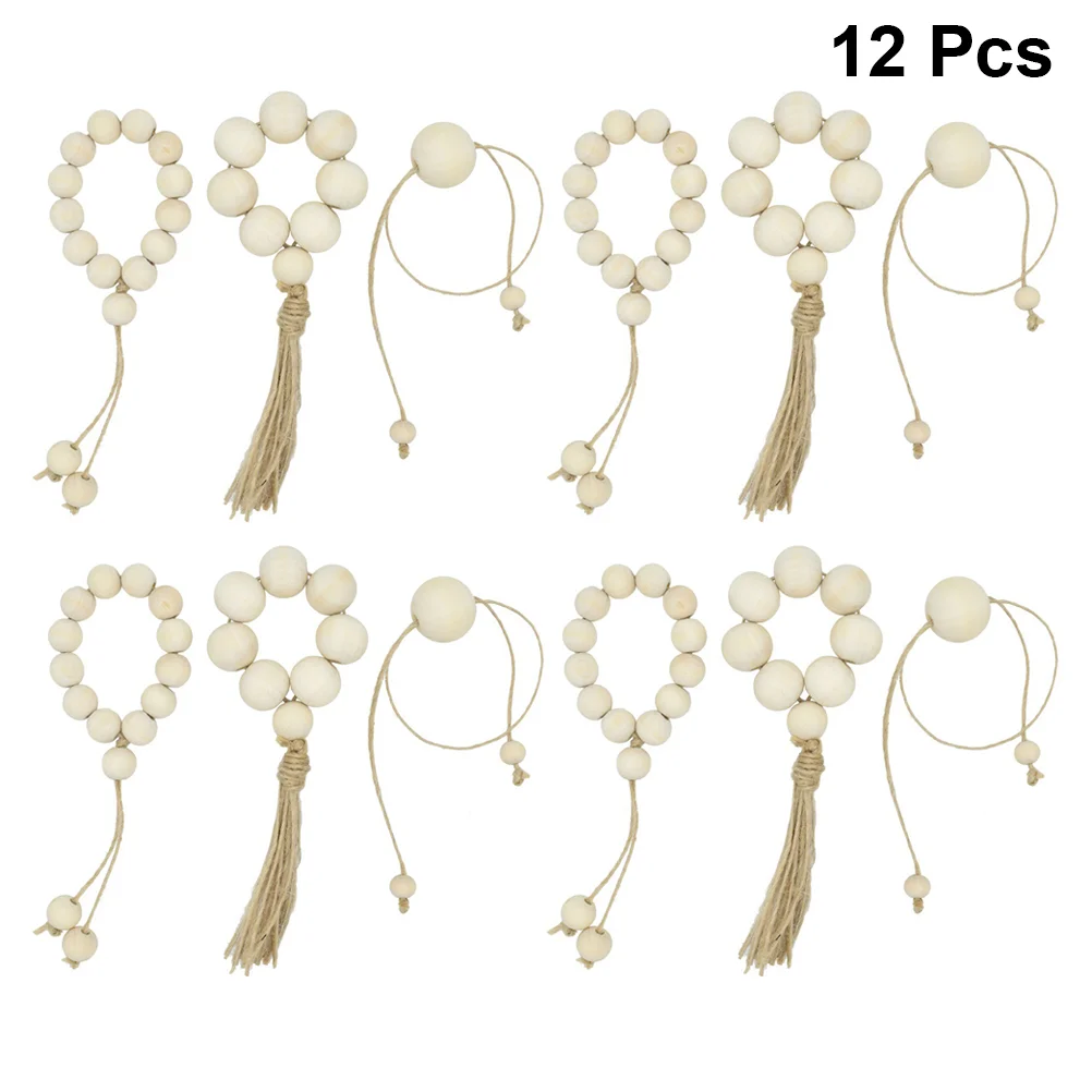 

12 Pcs Napkin Ring Beads Chain Durable Creative Dining Napkin Rings Serviette Buckle for Wedding