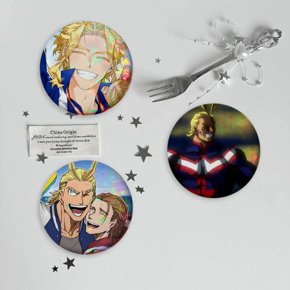 Фото Броши A-All M-Might T-Toshinori Y-Yagi-AMTY, мультяшные значки, аксессуары для рюкзаков и головных уборов, подарок для друга №2