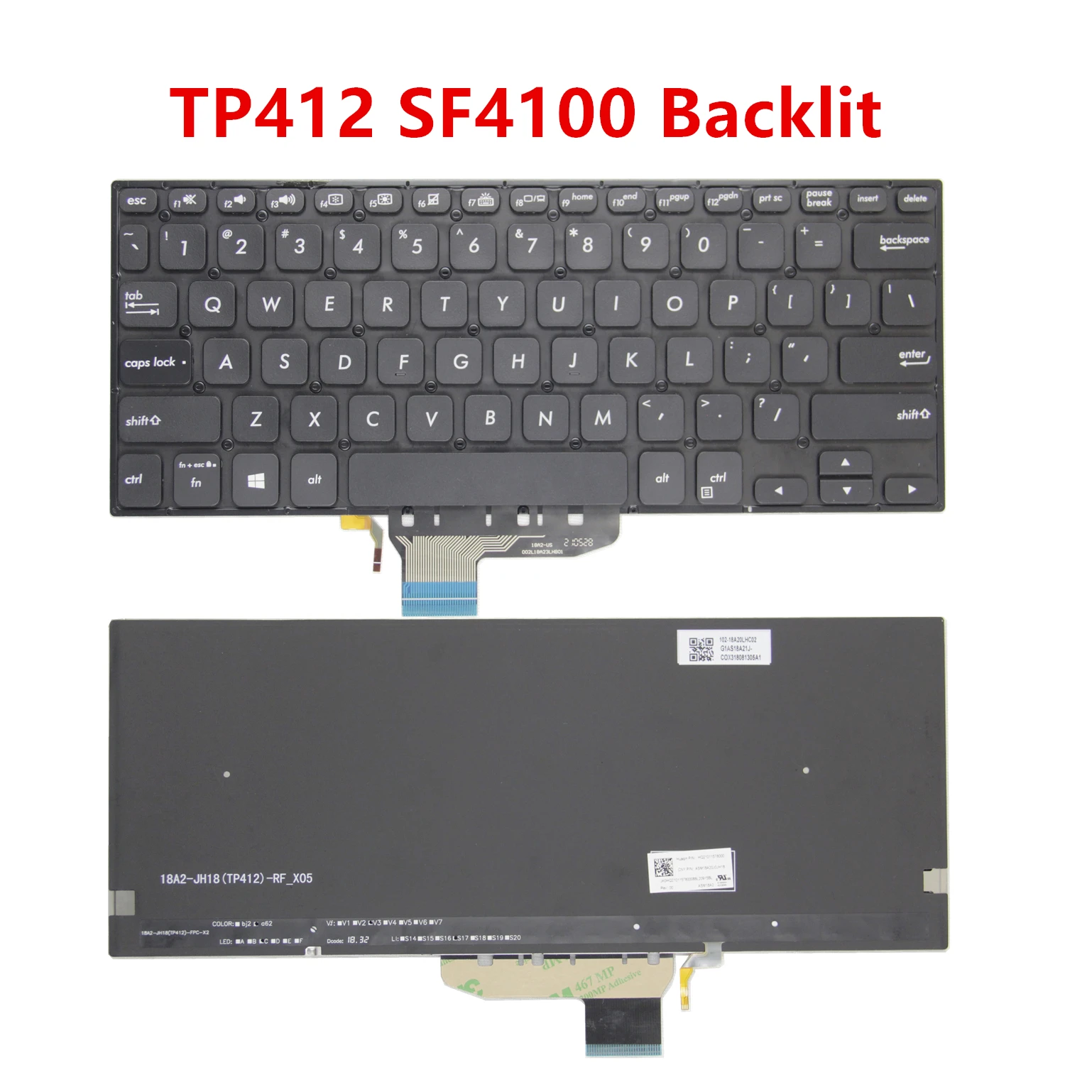 Фото 100% новая американская клавиатура для ноутбуков ASUS Vivobook TP410 TP410UA TP401 TP401C TP401U TP412 SF4100 TP412UA TP420 (английская раскладка) №3
