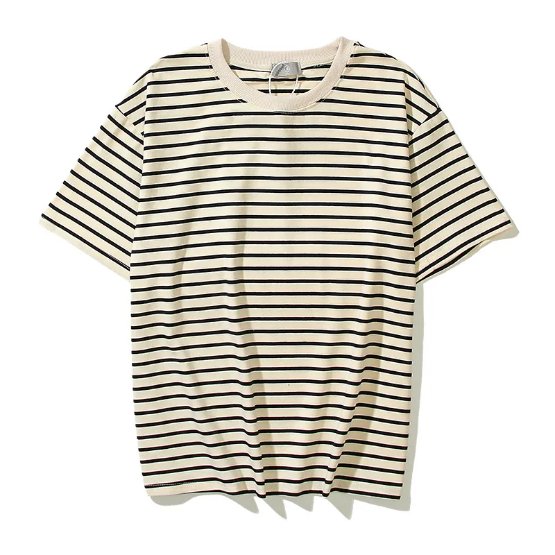 

Kanye West Striped JIL SANDER Letter Print Patch Hip Hop Basic T-Shirts Men Women Oversized Casual TShirts Streetwear Tops Tees