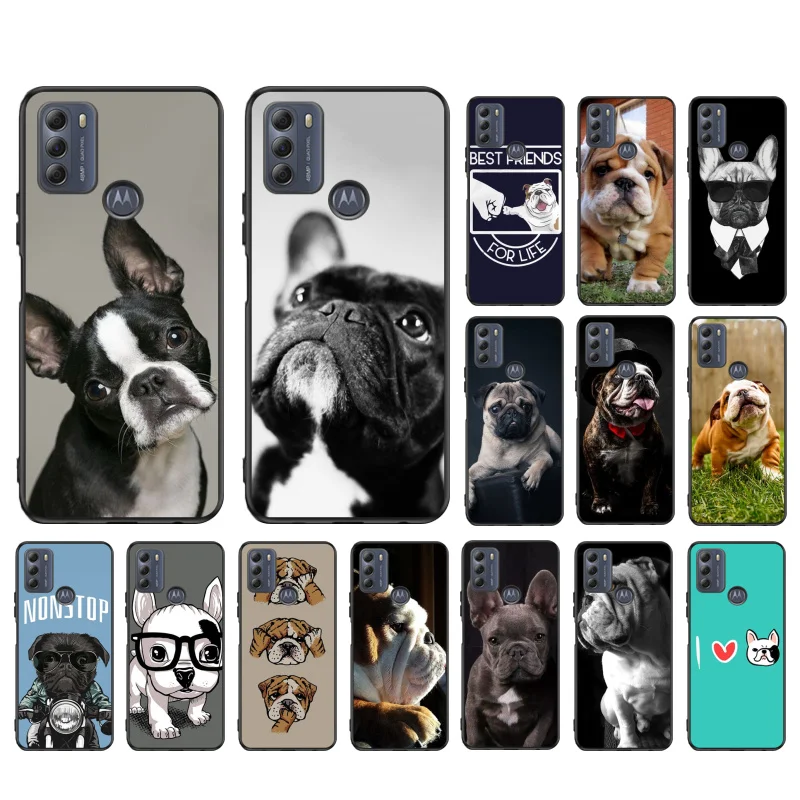 

English bulldog Pug Phone Case for Motorola Moto G 5G G50 G60S G100 G Stylus G9 G8 G7 Power G Pure G8 Play G7Plus G60