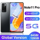 Смартфон глобальная версия Note 11 Pro, 6,1 дюйма, Android, 8 + 256 ГБ, 10 ядер, 24 + 48 Мп, HD-камера