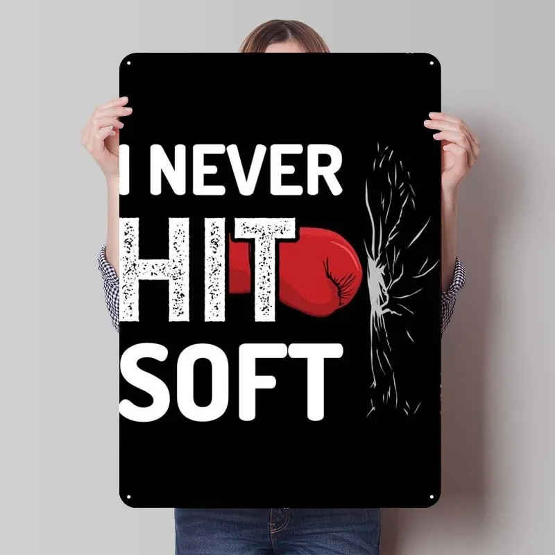Металлический постер I Never Hit Soft Sports клубный Американский винтажный металлический