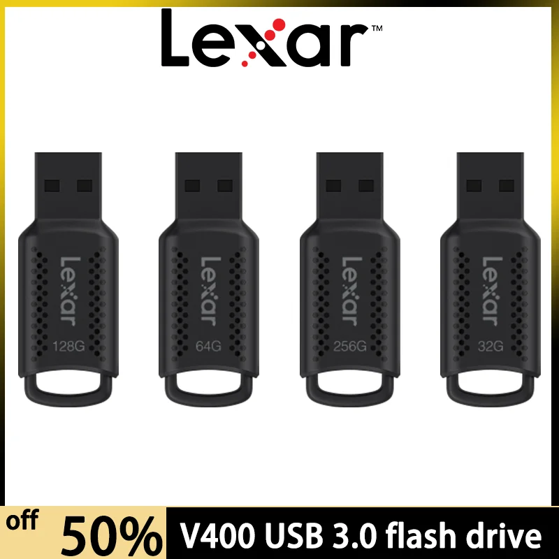 

Lexar Original Pen Drive V400 USB 3.0 High Speed Flash Drive 32GB 64GB 128GB Key JumpDrive 100MB/S Memory Stick for PC/Mac