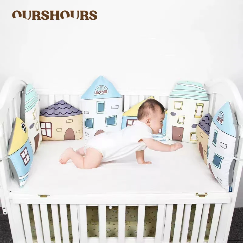 

Washable Baby Anti-collision Fence Cloth Bedding Crib Bed Surround One-piece Children's Cute Stitching Bed Soft Bag Removable