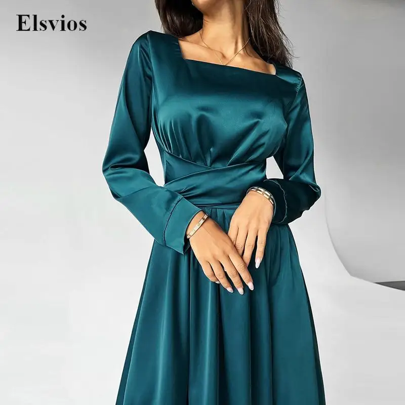 

Женское офисное платье с длинным рукавом, простое модное однотонное длинное платье в винтажном французском стиле с бантом и шнуровкой