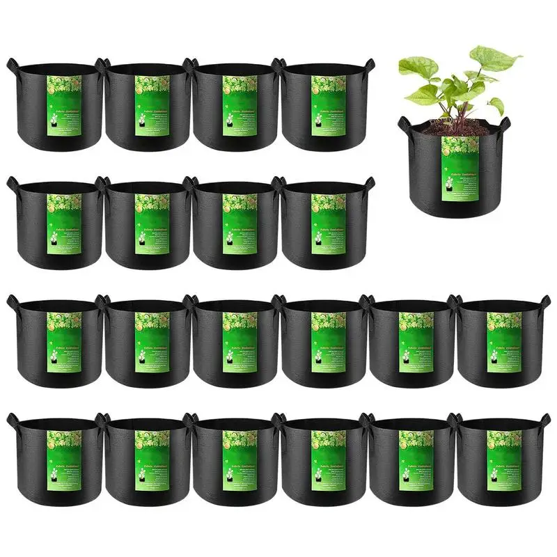 

Garden Planter Bags 20pcs Fabric Plant Growing Pots Reusable Planting Bags To Grow Plants Fruits Vegetable For Indoors And