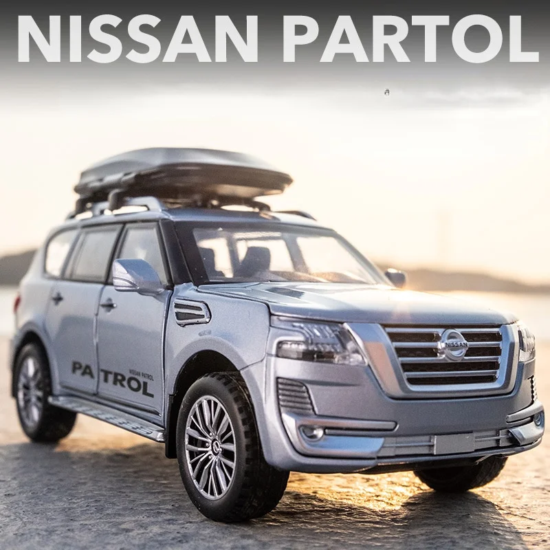 

1/32 Alloy Nisssan Patrol Y62 Diecast Car Model Metal SUV Off-road With Travel Rack Light Pull Back For Children Toy Vehicle