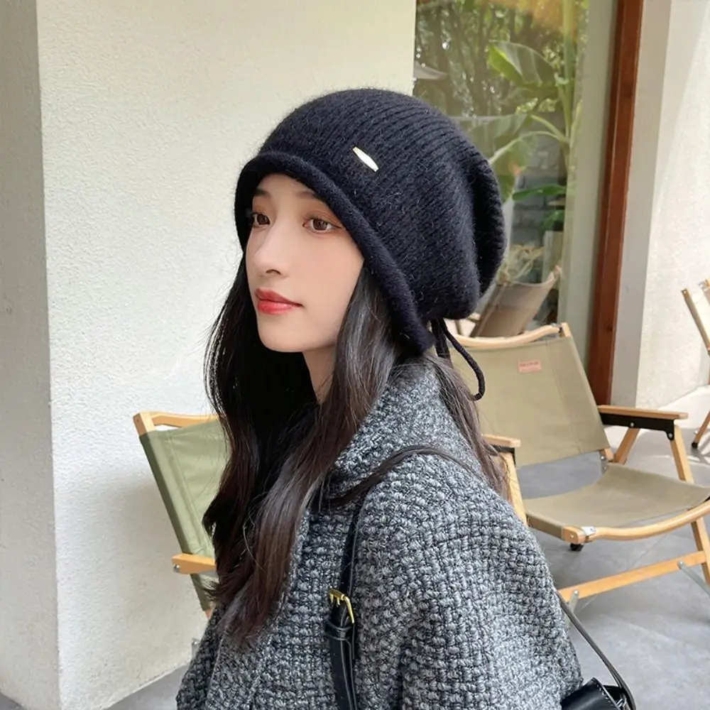 Уличная зимняя теплая шапка для защиты ушей Защитная мягкая трикотажная женская
