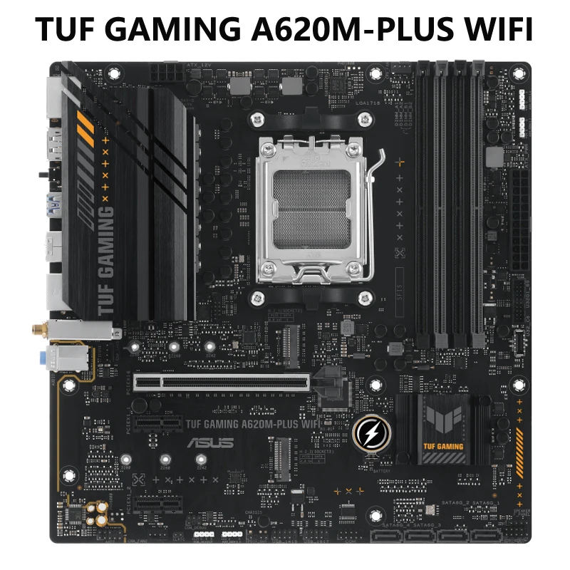 

ASUS TUF GAMING A620M-PLUS WIFI AMD AM5 Ryzen 7000 microATX игровая материнская плата DDR5,PCIe 4,0, 2xM.2 слота, 2,5 ГБ LAN,Wi-Fi 6, HDMI