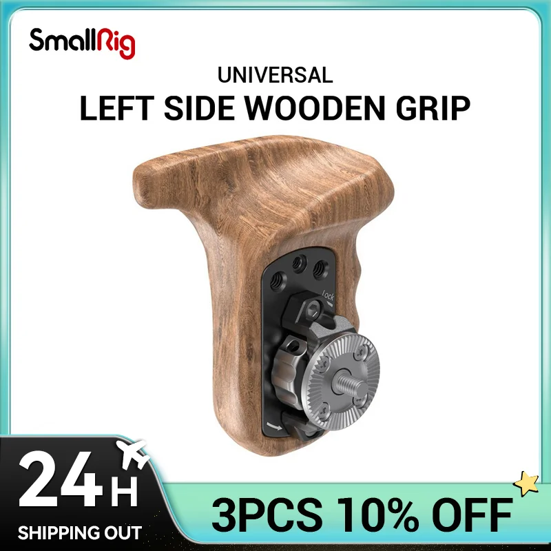 

SmallRig DSLR Camera Rig Wooden Side Handle Grip with ARRI Rosette for Camera Shoulder Support Rig 1891