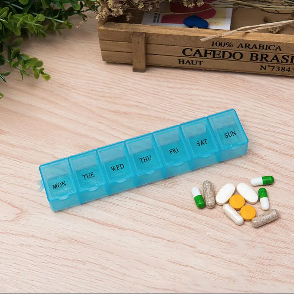 

1 шт., трехцветная пластиковая коробка для таблеток, 7 дней, контейнер для лекарств на неделю, держатель для таблеток, органайзер для хранения, дорожный контейнер для таблеток, фоторазветвители