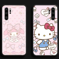 hello kitty cute cat phone cases for huawei honor y6 y7 2019 y9 2018 y9 prime 2019 y9 2019 y9a coque funda soft tpu carcasa
