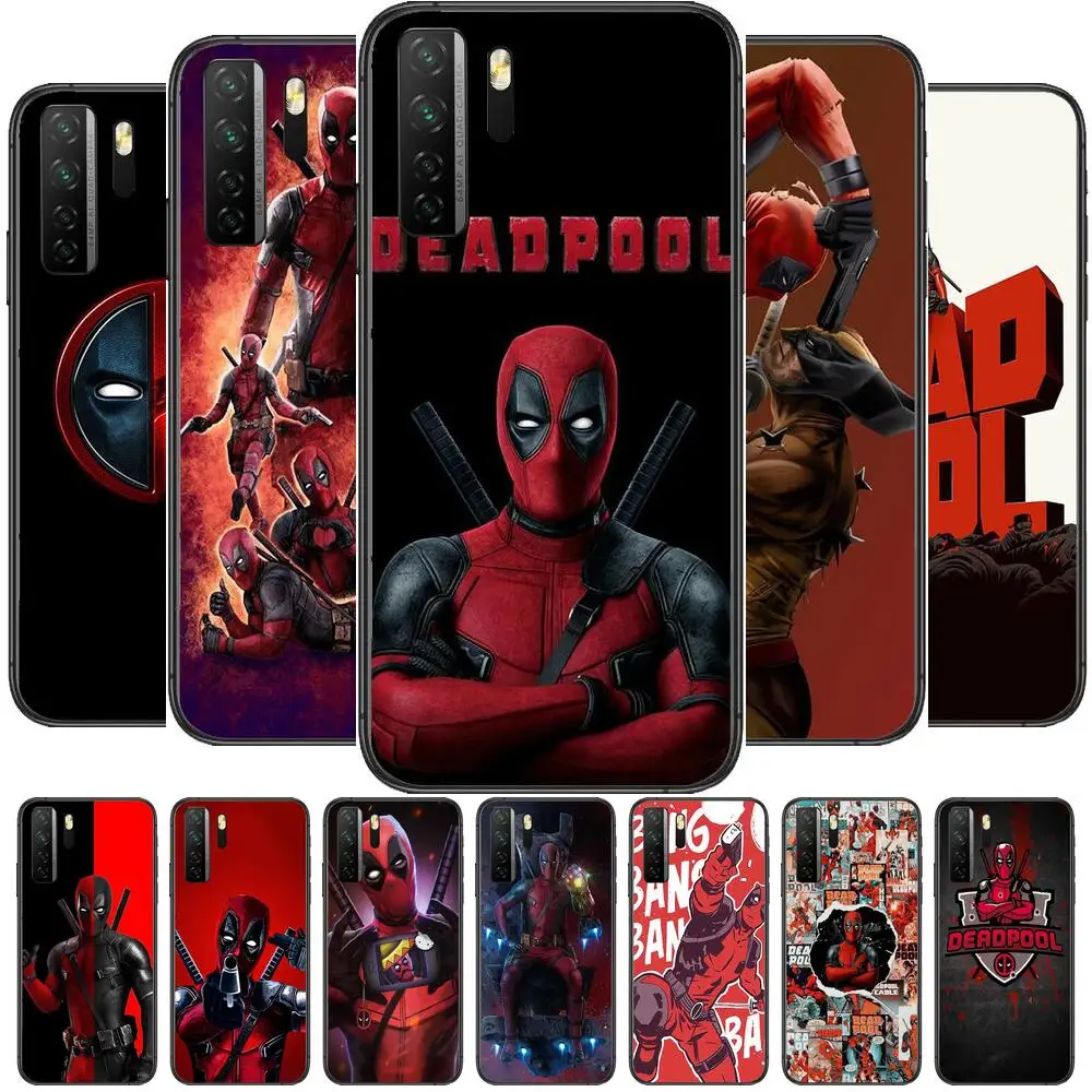 

Deadpool Marvel Black Soft Cover The Pooh For Huawei Nova 8 7 6 SE 5T 7i 5i 5Z 5 4 4E 3 3i 3E 2i Pro Phone Case cases