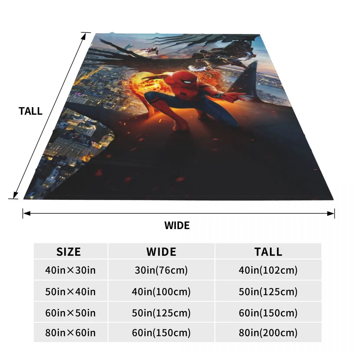 Теплое одеяло Фланелевое покрывало для путешествий Человек-паук домашний