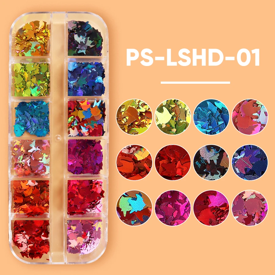 Новинка 2024 блеск для ногтей лазерная вспышка единорог пентаграмма два