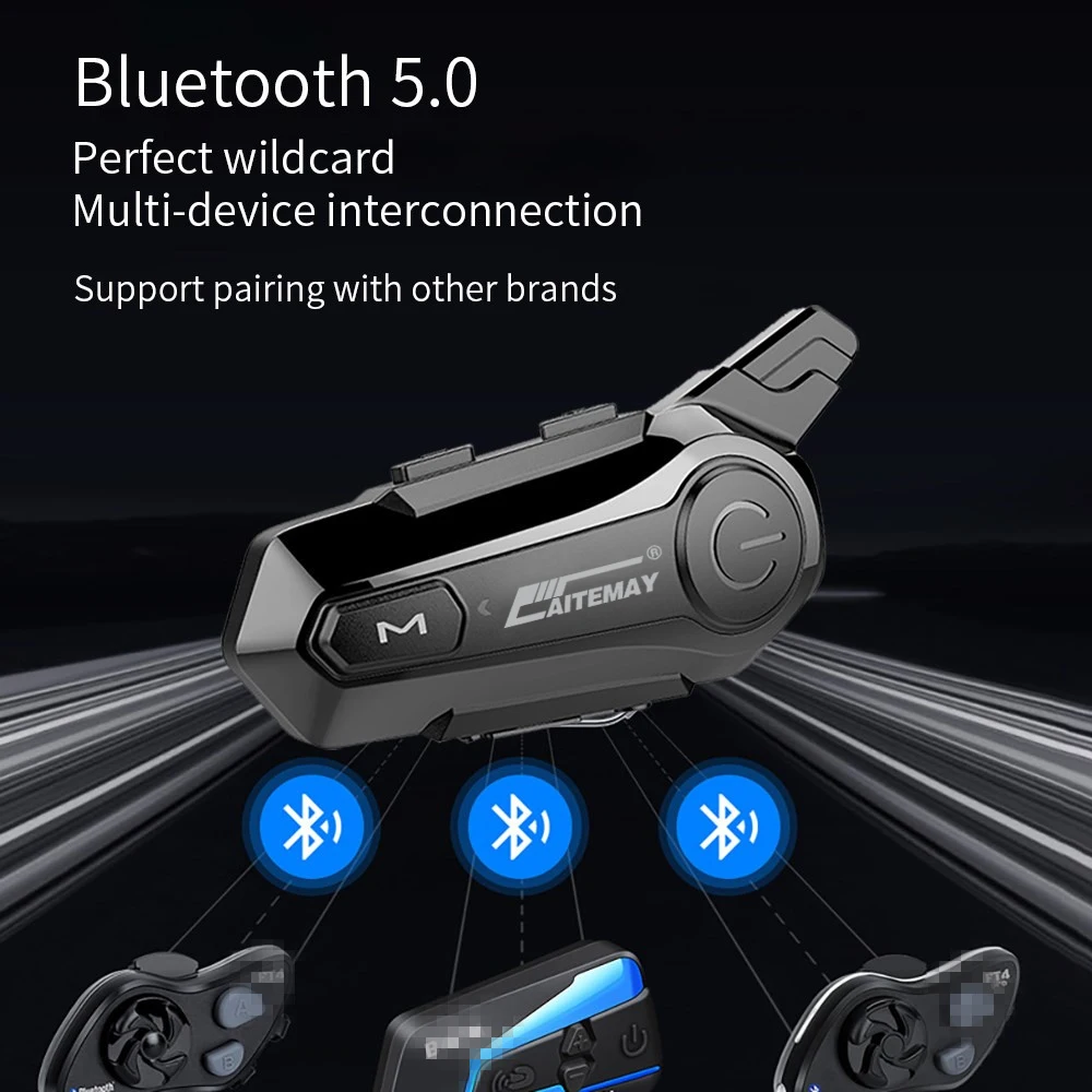 Мото Шлем Гарнитура Интерком Совместимый с Bluetooth Беспроводной Интерфон Handsfree Intercomunicador Мотоцикл Наушники для 2 Водителя.