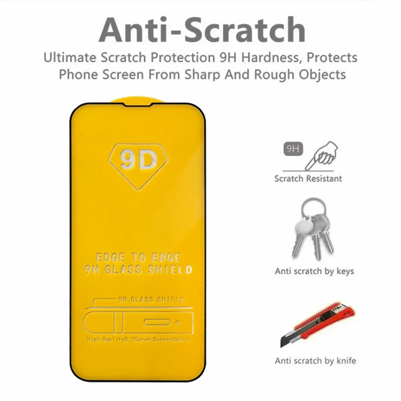 3Pcs 9D HD For iPhone 12 13 14 11 Pro Max Mini XR X XS 7 8 Plus Tempered Glass Screen Protector Protective Film Clear SE2020 SE2