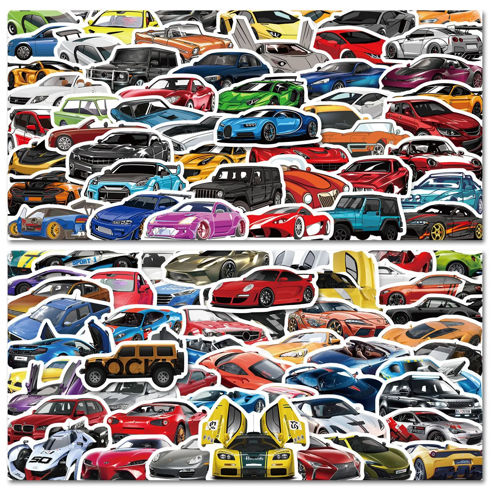 

50 supercar racing graffiti stickers trend cool personality DIY car hood stickers mobile phone shell stickers