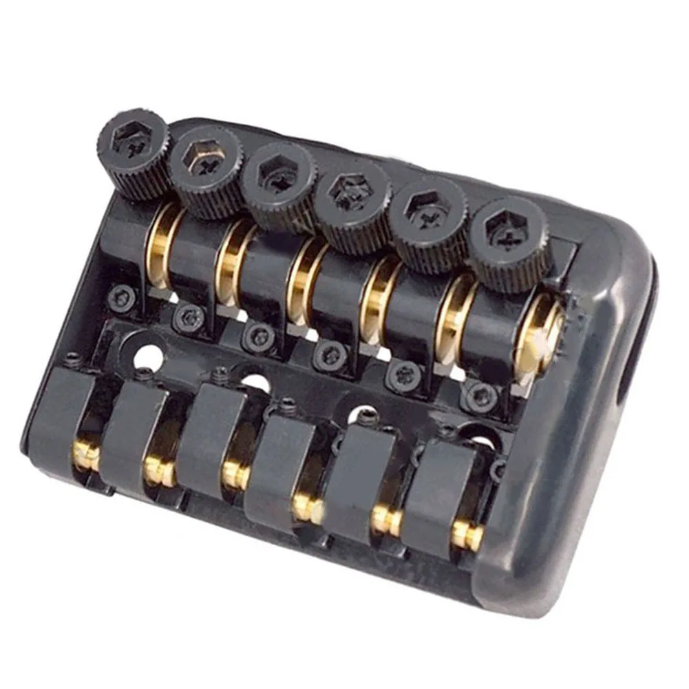 

Headless Guitar String Fixed Bridge Zinc Alloy+Iron 2.97 X 2.18inch 6 String 75.5 X 55.5mm Black Electric Guitar