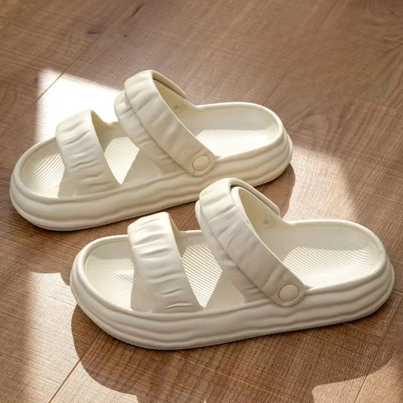 

Сандалии женские на толстой нескользящей подошве, простые дышащие босоножки с двумя ремешками, обувь для дома и улицы, каблук 3 см, лето